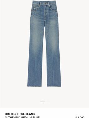 Yves Saint Laurent Medium Blue Boot-Cut Jeans